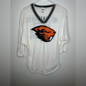 PINK Victoria's Secret White and Black Jersey